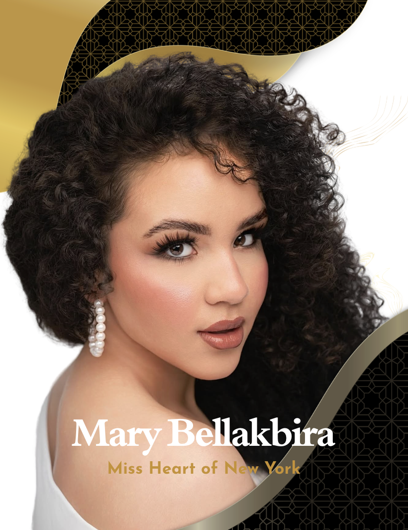 Elegant woman in formal evening gown and crown representing Miss America organization